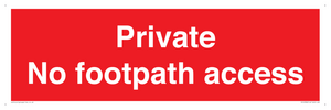 Private No footpath access